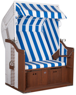 deVries Strandkorb "Profi Ostsee POEL" PVC white Des. 991, Größe 124 x 87 x 159 cm