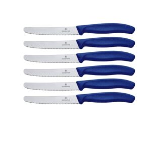 Victorinox | Swiss Classic Tafelmesser-Set | 6-teilig | elegante blaue Griffe | rostfreier Edelstahl | ergonomisches Design | ideal für den Alltag | robust & spülmaschinengeeignet