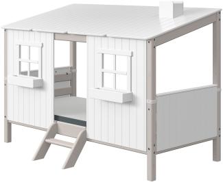 Flexa 'Classic' Hausbett 90x200 cm, Grau / Weiß, inkl. Lattenrost