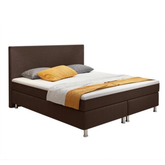 Boxspringbett Berlin 180x200 cm Webstoff Braun Ohne Topper Ohne Matratzen