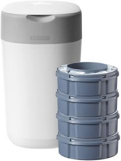 Sangenic Tommee Tippee Twist & Click Windeleimer inkl. 4 Kassetten Baumwoll-Weiß