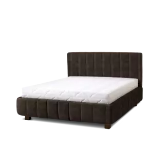 Letti Moderni Polsterbett Calma 160x200 Plüsch Chocolate – Eleganz & Komfort für Ihr Schlafzimmer - 160x200