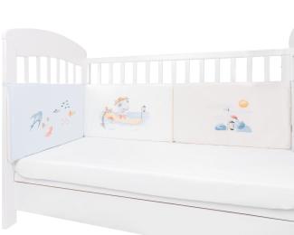 Kikkaboo Nestchen my Home Babybett 140 x 70 cm Bettumrandung 210 cm Baumwolle blau