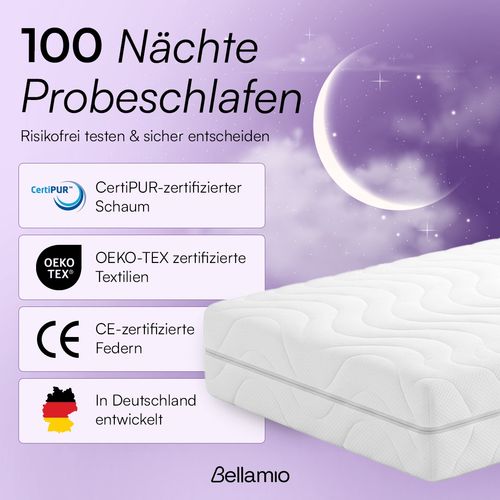 Bellamio 'Lift' Taschenfederkernmatratze 140x200cm, ergonomische 7 Zonen Matratze H3 mittelfest, 21 cm hoch, punktelastisch, wendbar, atmungsaktiver & waschbarer Bezug, aus zertifizierten Materialien Bild 9