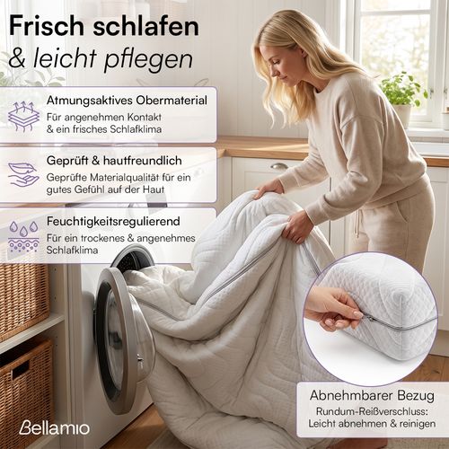 Bellamio 'Lift' Taschenfederkernmatratze 140x200cm, ergonomische 7 Zonen Matratze H3 mittelfest, 21 cm hoch, punktelastisch, wendbar, atmungsaktiver & waschbarer Bezug, aus zertifizierten Materialien Bild 8