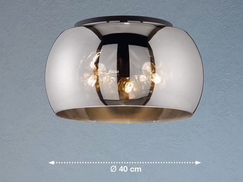 Fischer & Honsel Deckenleuchte, Glas, sandschwarz, 40 cm, 21304, Ø 40 cm Bild 4