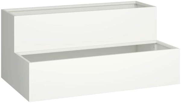 vidaXL Gartenblumentopf Weiß 100 x 60 x 45 cm Stahl 865870