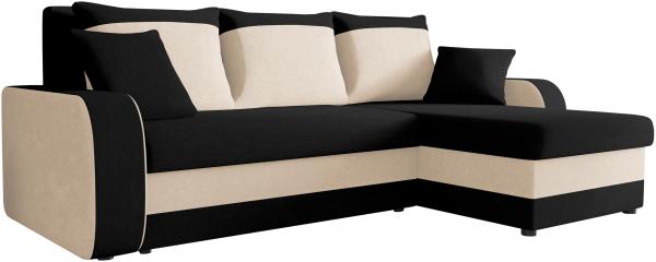 Mirjan24 Ecksofa Kristofer mit Bettkasten und Schlaffunktion, schwarz/beige