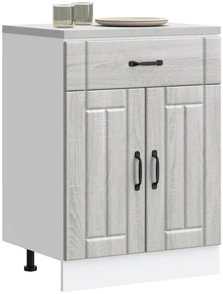 vidaXL Küchen-Unterschrank Lucca Grau Sonoma Holzwerkstoff 853733