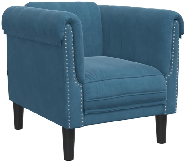 vidaXL Sessel Blau Samt 372573