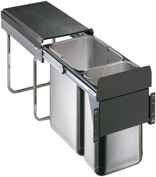 WESCO 785304-42 Abfallsorter EDEL-DOUBLE 30 BM ab 30 cm Schrankbreite / Abfallvolumen 30 (1x20 u. 1x10) Liter