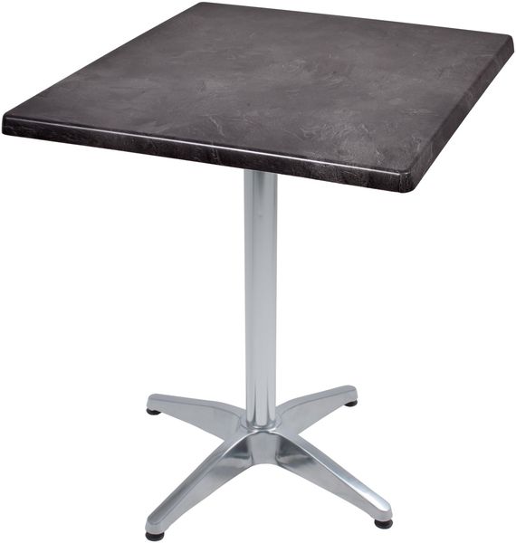 Bistrotisch VIDOL 70x70cm Qudratisch Schwarz Holz | Cafétisch Bartisch Gartentisch Outdoor-Esstisch