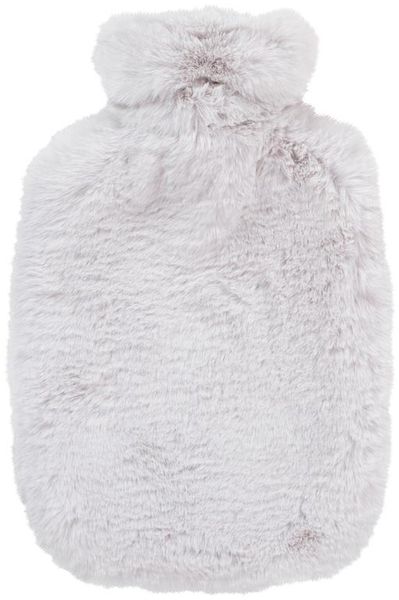 Wärmflasche mit Bezug Flauschbezug Weiß Bettflasche 2 L Fashy 67381-11