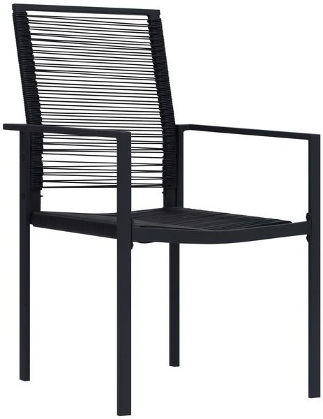 Gartenstühle, Terrassenstühle 4 Stk. PVC Rattan Schwarz