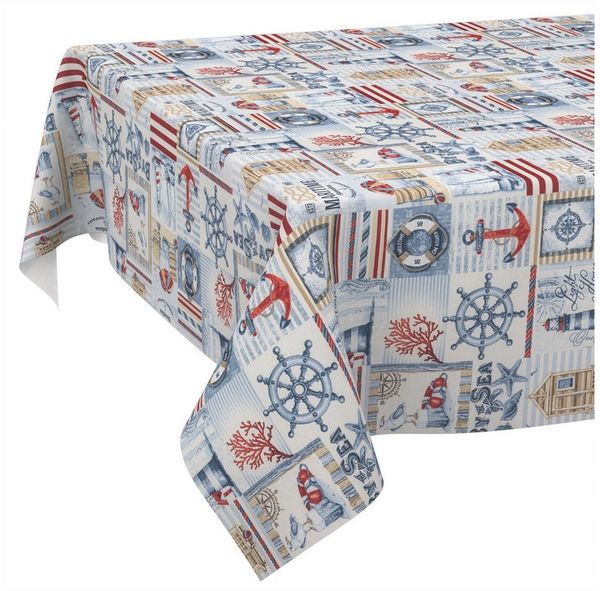 ANRO Tischdecke abwaschbar Tischtuch Baumwolle Polyester wasserabweisend (Einzelstück 1-tlg), Schmutzabweisend Patchwork Rot 100x140cm