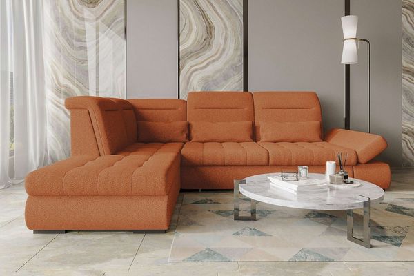99rooms Ecksofa Toscana, Sofa L-Form, Eckcouch, Bettfunktion, Rundumbezug aus gepolstertem Strukturstoff NEVE