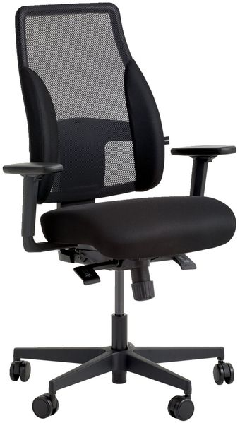 Sitness 'Drehstuhl-FK PROFI' Bürodrehstuhl, Stoff schwarz, 49 x 119 x 60 cm, höhenverstellbar mit Gaslift, 110 kg belastbar