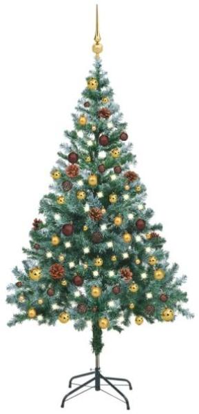 vidaXL Künstlicher Weihnachtsbaum mit Beleuchtung Kugeln Zapfen 150 cm 3077527