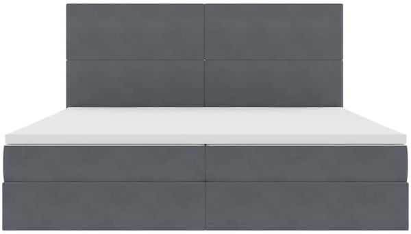 vidaXL Aufbewahrungsbett mit Matratze Dunkelgrau 200 x 200 cm Samt 3371992 Bild 7