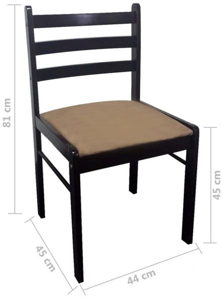 vidaXL Esszimmerstühle 2 Stk. Braun Massivholz Gummibaum und Samt 242028 Bild 5