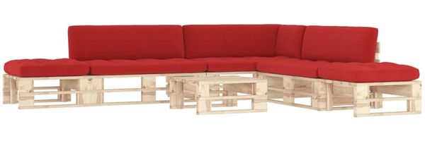 vidaXL 6-tlg. Paletten-Lounge-Set mit Kissen Imprägniertes Kiefernholz 3066895