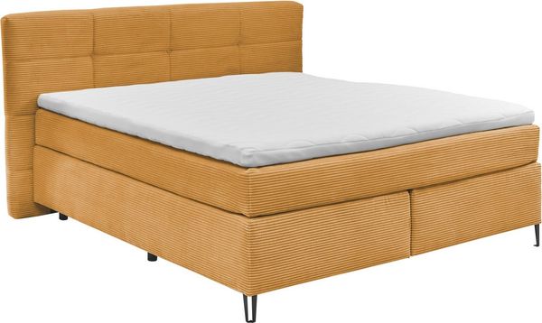 set one by Musterring Boxspringbett Fairfield, mit Metallfuß schwarz, Wendematratze, Breite 160 oder 180 cm