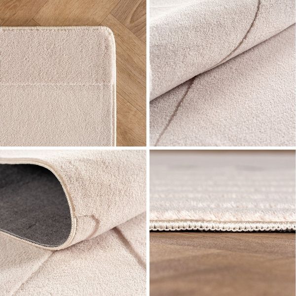 Carpettex Designteppich Unicolor - Einfarbig, Rechteckig, Höhe: 12 mm, Kurzflorteppich Skandinavische Design Anti-Rutsch Rückseite Waschbar