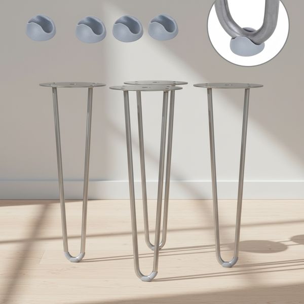 Tischbeine 4er Set Hairpin Leg Haarnadelbeine Tischgestell Tisch Tischkufen Legs Esstisch Harpins Tischbein 2 Streben Stahl - 10 cm