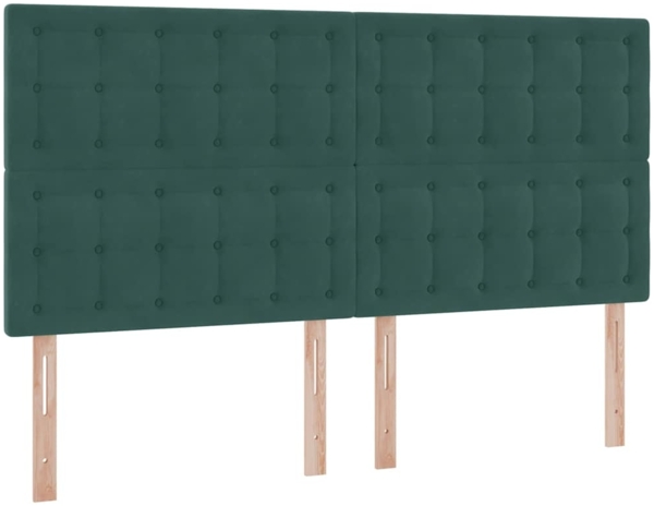 vidaXL Bett mit Stauraum und LED Dunkelgrün 180x200 cm Samt 3372168 Bild 8