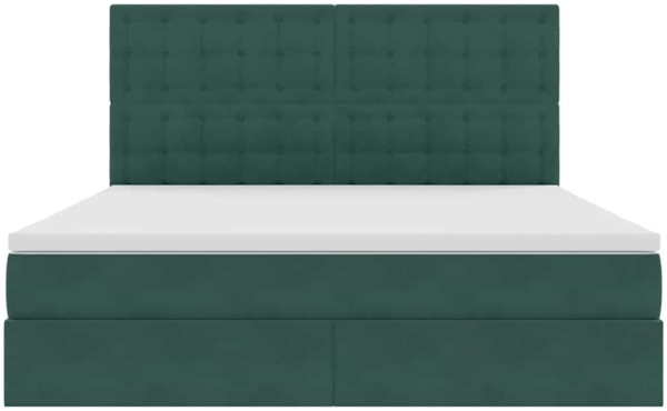 vidaXL Bett mit Stauraum und LED Dunkelgrün 180x200 cm Samt 3372168 Bild 6