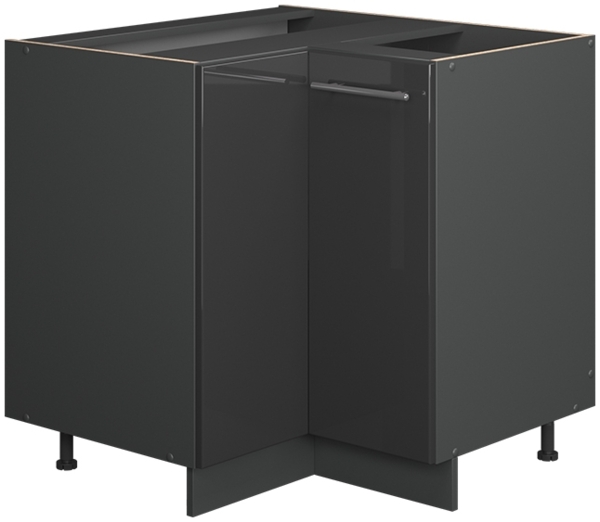 Eckunterschrank Fame-Line Anthrazit Hochglanz 80.5 cm , AP Eiche Vicco Bild 1