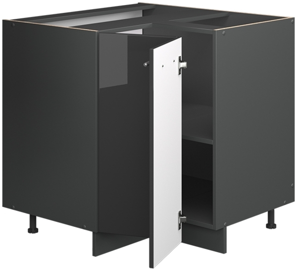 Eckunterschrank Fame-Line Anthrazit Hochglanz 80.5 cm , AP Eiche Vicco Bild 5