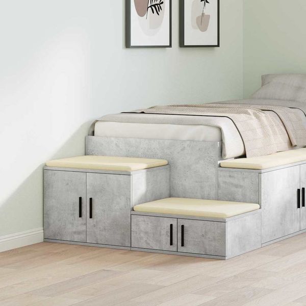 vidaXL Aufbewahrungsschrank 2 pcs Beton Grau 127 x 41 x 40 cm 866654