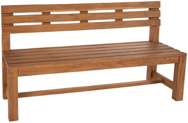 TPFGarden Gartenbank Montaro (Massives Teakholz – wetterfest und langlebig, Zeitloses Design für Garten, Terrasse oder Balkon), Maße (TxBxH): 50 x 200 x 85cm - Farbe: teak