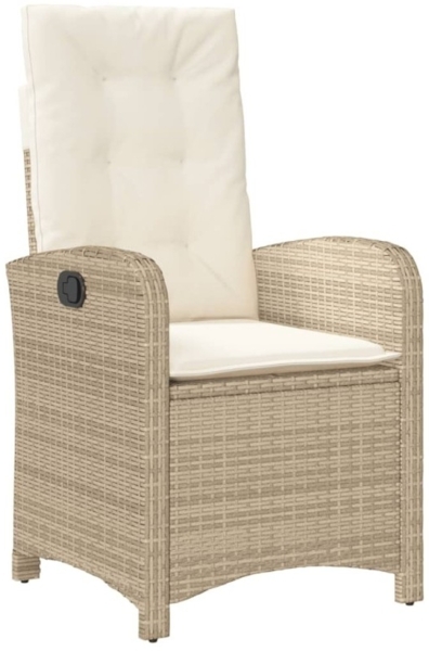 vidaXL 5-tlg. Garten-Essgruppe mit Kissen Beige Poly Rattan 3212374 Bild 4