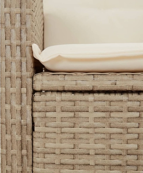 vidaXL 5-tlg. Garten-Essgruppe mit Kissen Beige Poly Rattan 3212374 Bild 8