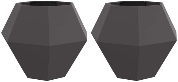 vidaXL Pflanzkübel 2 pcs Schwarz 100 x 100 x 80 cm Stahl 884025