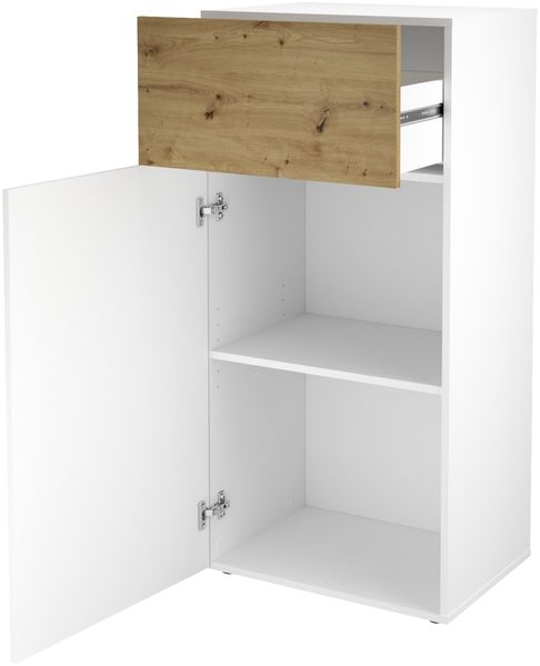 Kommode >BELM 2< in Brillantweiß-Artisan Eiche - 55x115x42cm (BxHxT) Bild 4