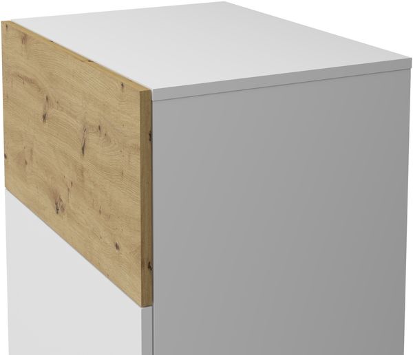 Kommode >BELM 2< in Brillantweiß-Artisan Eiche - 55x115x42cm (BxHxT) Bild 6