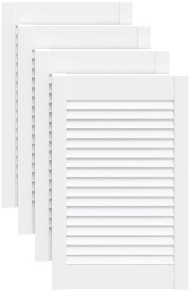 vidaXL Schranktüren Lamellen-Design 4 Stk Weiß 61,5x39,4 cm Massivholz 151153