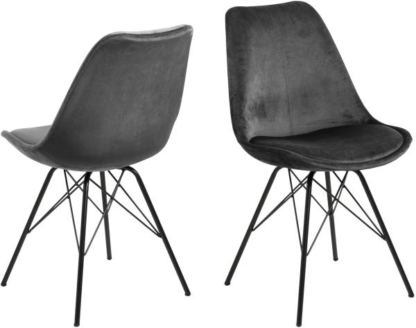 Esszimmerstuhl >Ermina< (2-er Set) in Dunkelgrau - 48,5x85,5x54 (BxHxT)