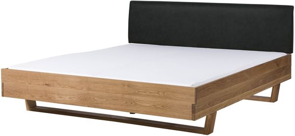 Bett Eiche 200x200x85 natur geölt, Kopfteil anthrazit FICHTELBERG #28