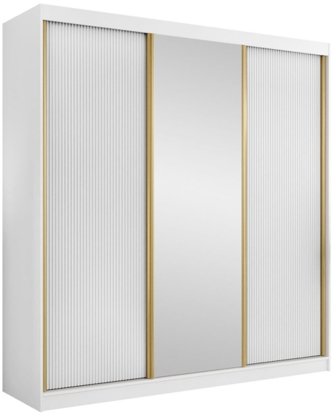 Kleiderschrank Tireno 3D (Farbe: Weiß Velvet)