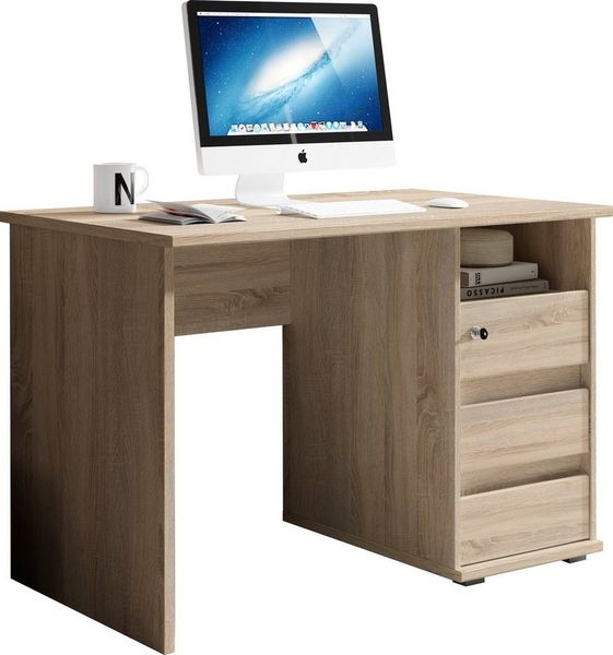 Bürotisch Schreibtisch Arbeitstisch abschließbar PRIMUS 1 Eiche Sonoma Sägerau Nb.