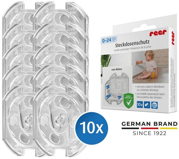 Reer Steckdosenschutz transparent transparent, klebbar, 10 Stück