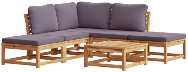 vidaXL 6-tlg. Garten-Lounge-Set mit Kissen Massivholz Akazie 3214306