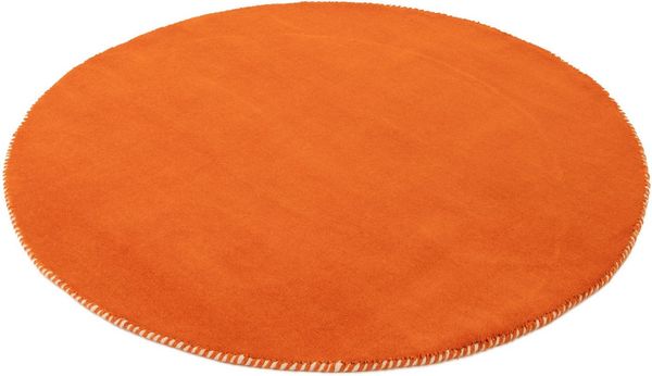 carpetfine Wollteppich Gabbeh Lola Uni, rund, Höhe: 14 mm, mit natürlichem Pflanzenmaterial von Hand gewebt, auch als Läufer