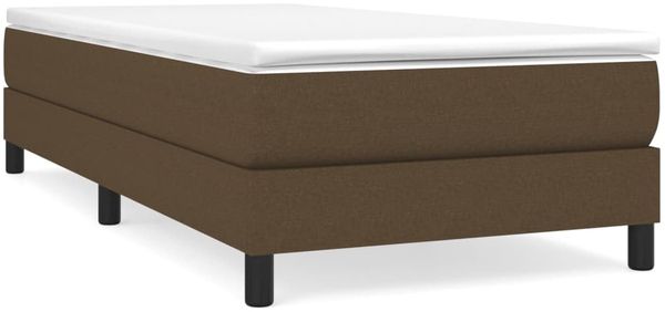 vidaXL Polsterbett, Stoff, 25,0 cm, Dunkelbraun, 90x190 cm, mit Lattenrost, Schwarz Bild 2