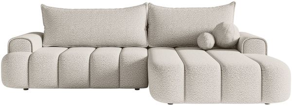 Selsey 'Dandelino' Ecksofa mit Schlaffunktion, Stauraum und Bouclé-Bezug, creme, rechts, 80 x 275 x 168 cm Bild 6