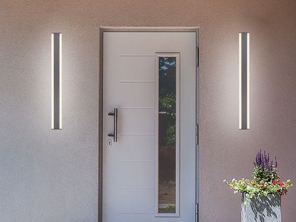2er-Set LED Außenwandleuchten Up and Down Lichteffekt, Anthrazit 100cm lang